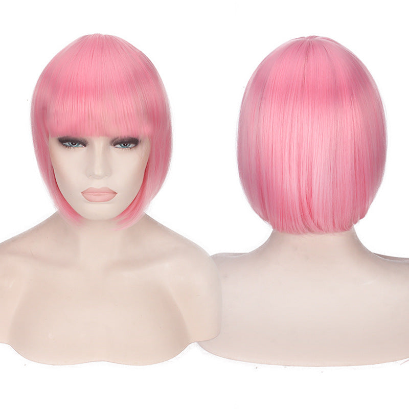 Dyed Short Hair Sharp Bob Cosplay Wig Multiple Options