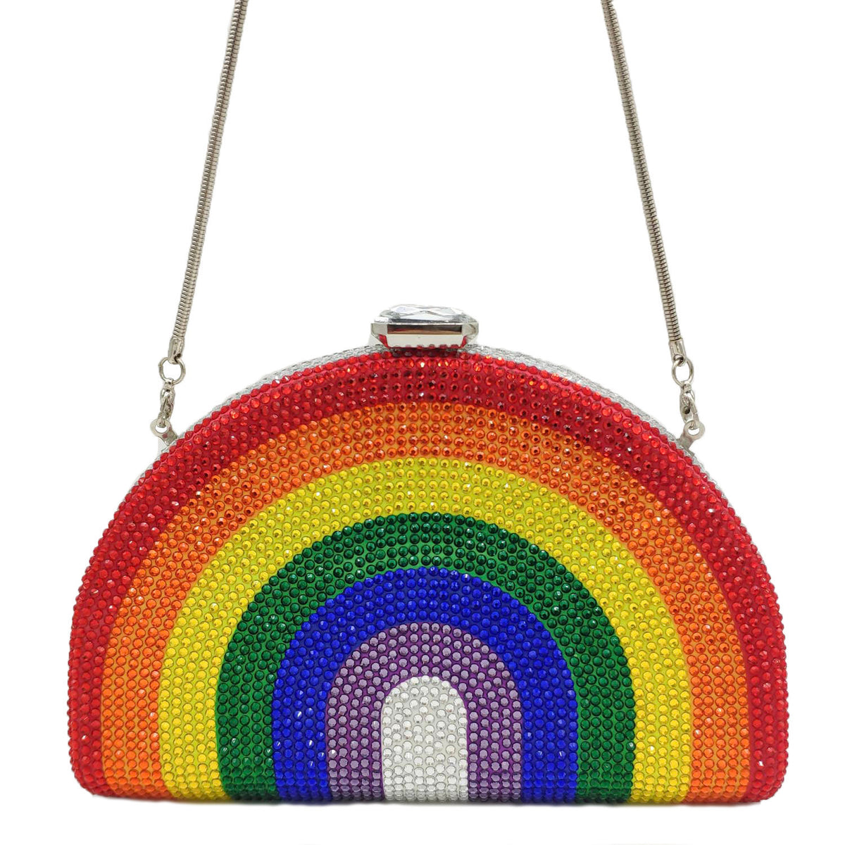 Hot diamond rainbow bag clutch