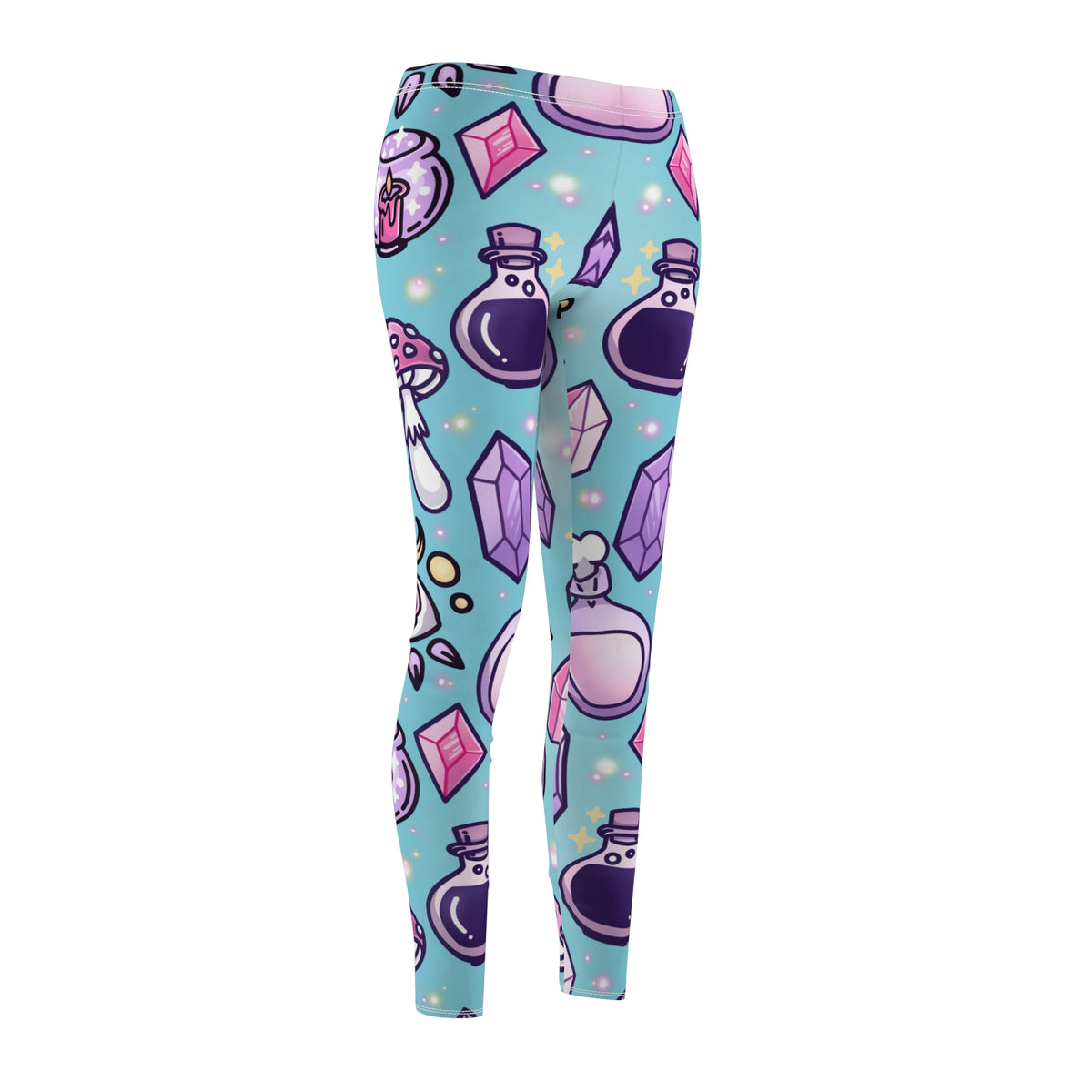 Pastel Goth Gems and Potions Women's Cut & Sew Casual Leggings (AOP)