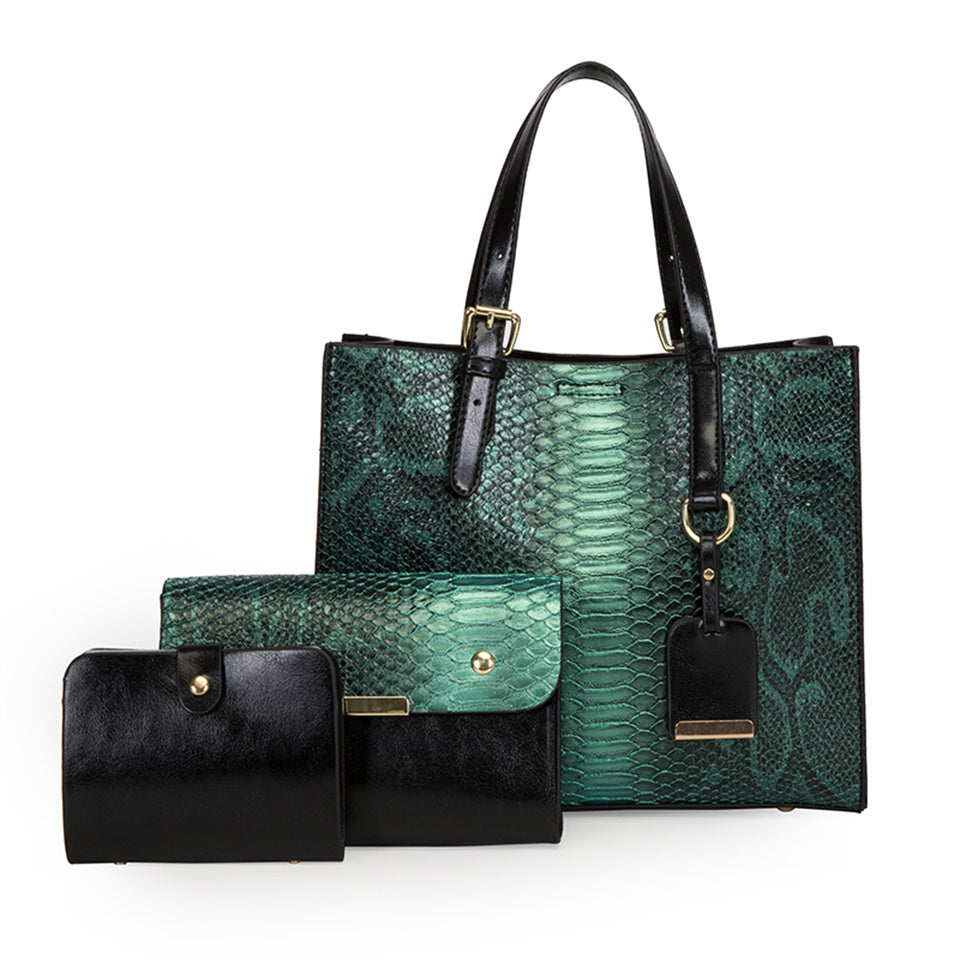 Snake Print Reptile Fashion Large Capacity Women's Handbag