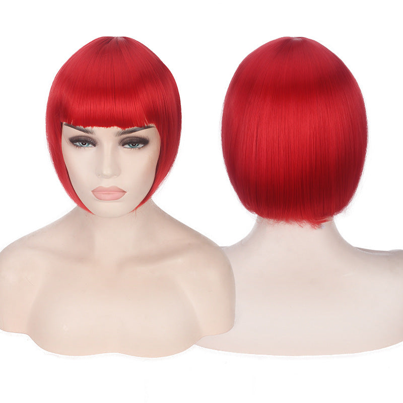 Dyed Short Hair Sharp Bob Cosplay Wig Multiple Options