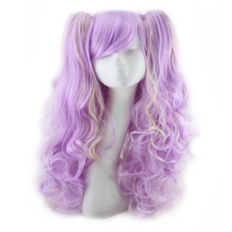 Colorful long curly split dye cosplay wigs