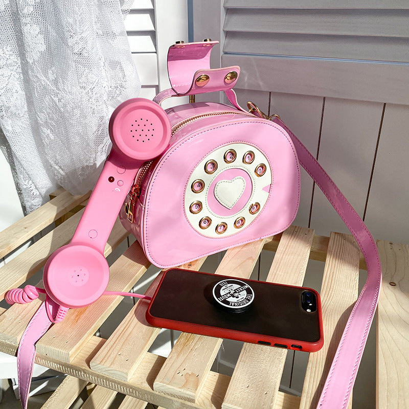 LA Fashion Women's Retro Manual Dial Telephone Personality Shoulder Handbag