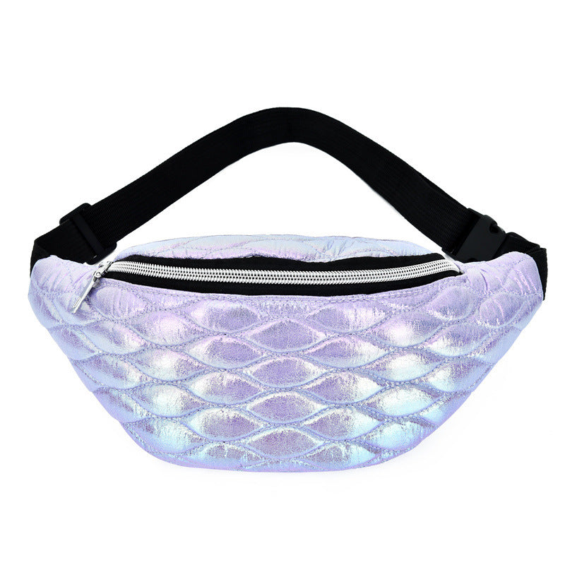 Laser Embossed Holographic Mermaid Style Crossbody Messenger Bag