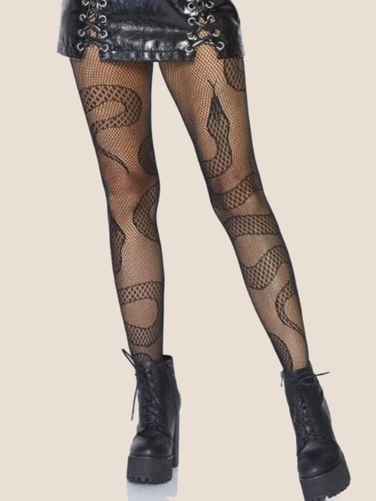 Jacquard Style Snake Patterned Fishnet Stockings Lingerie Pantyhose Tights