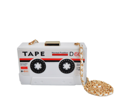 B Sides Retro Cassette Tape Chain Strap Purse