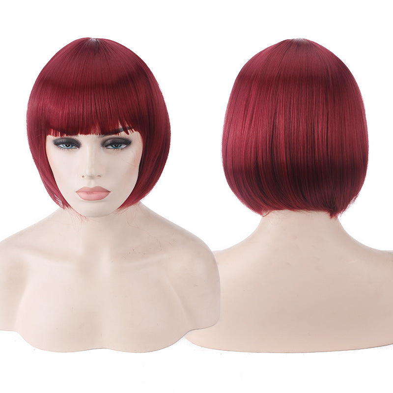 Dyed Short Hair Sharp Bob Cosplay Wig Multiple Options