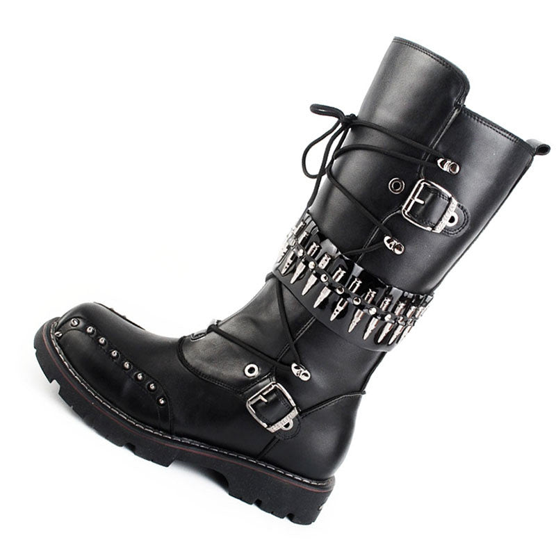 Punk motorcycle boots
