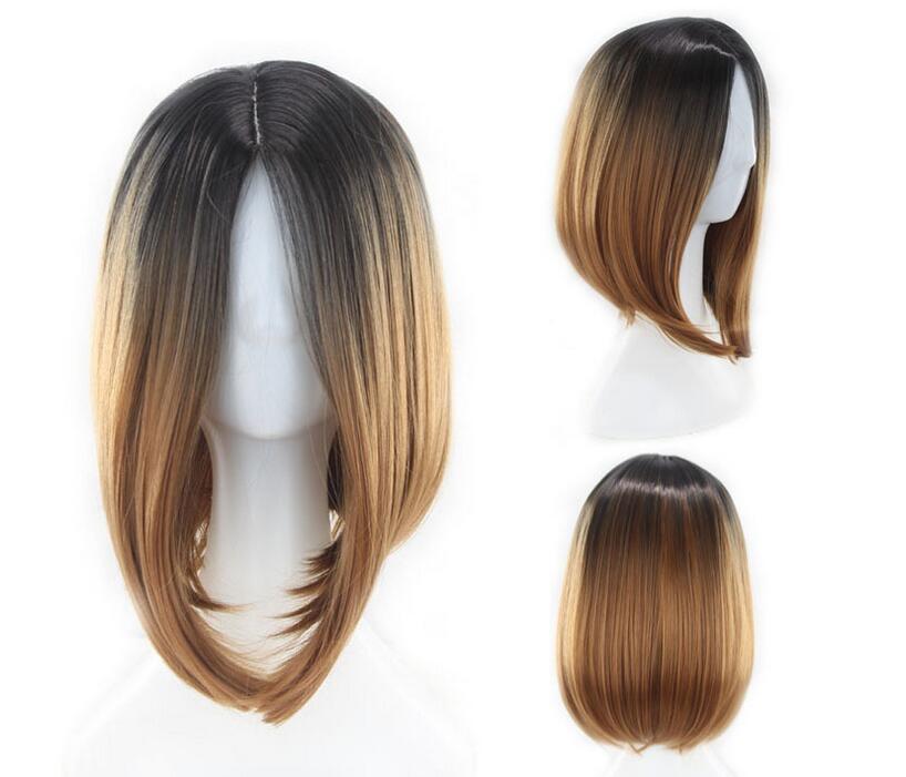 Short Cropped Style Bob Gradient Died Cosplay Wig