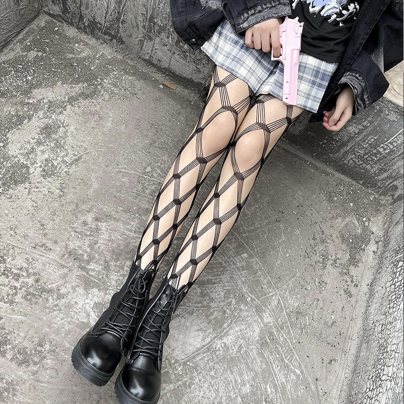 Large Diamond Pattern Nylon Fishnet Stockings Sexy Lingerie Pantyhose