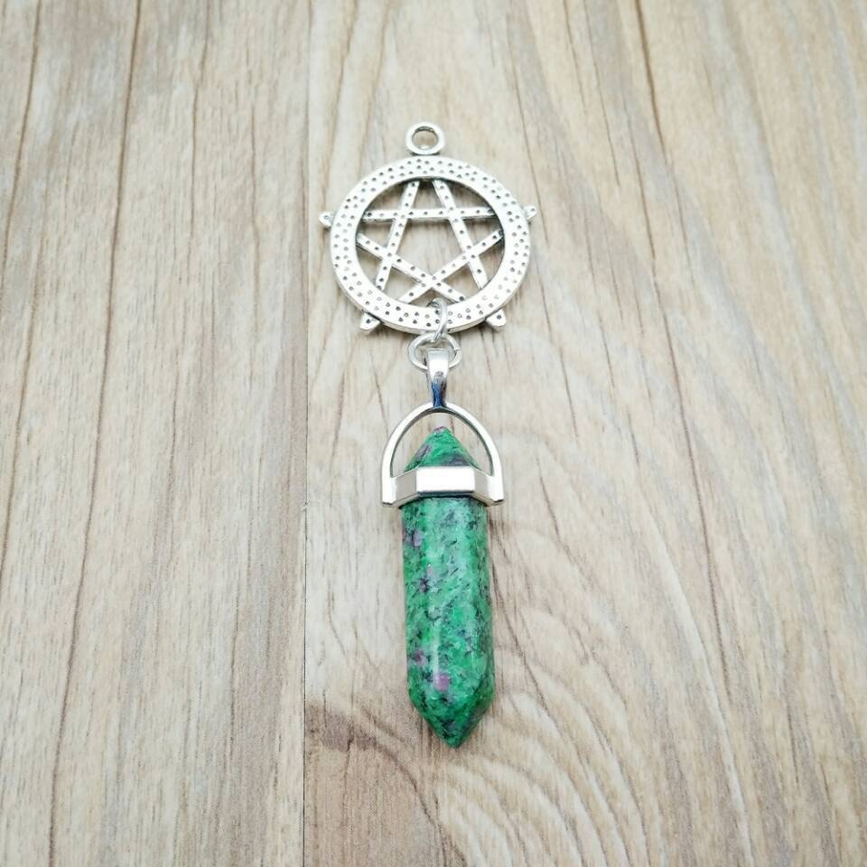 Pentagram Natural Stone Pendant Necklace