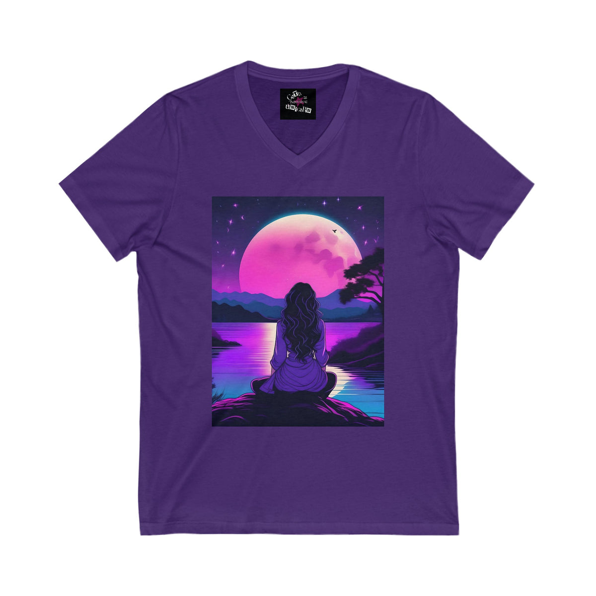 Moon Reflections Unisex Jersey Short Sleeve V-Neck Tee