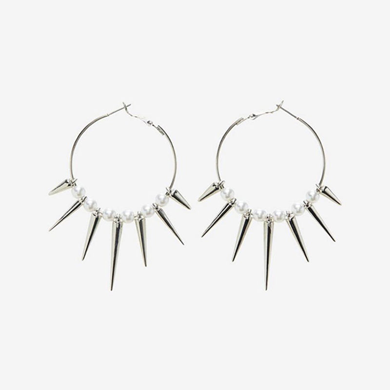 Punk Dark Spike Cone Geometry Earrings