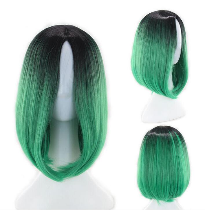 Short Cropped Style Bob Gradient Died Cosplay Wig