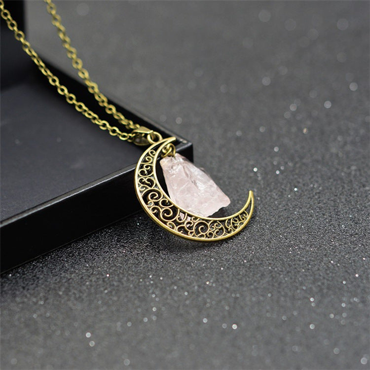 Moon and Natural Stone Magic Is In The Air Pendant Necklace