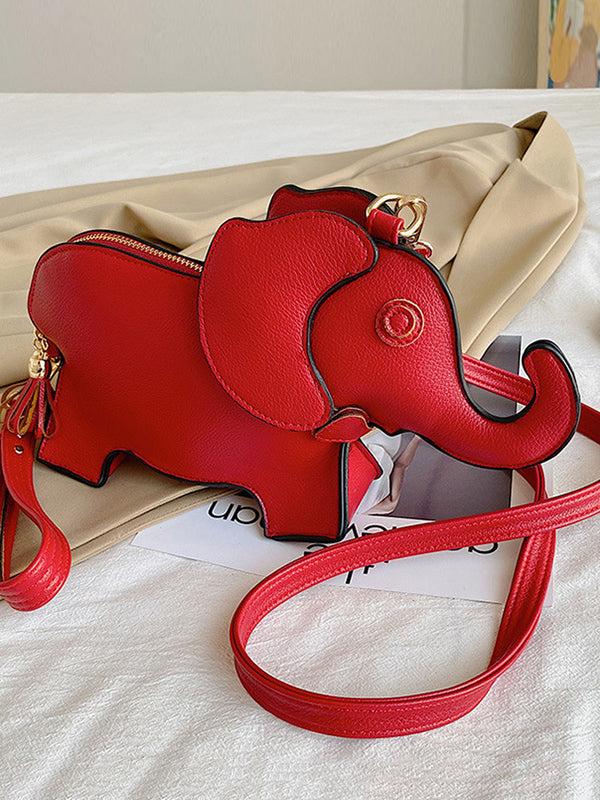 PU Elephant Shape Shoulder Bag Handbag