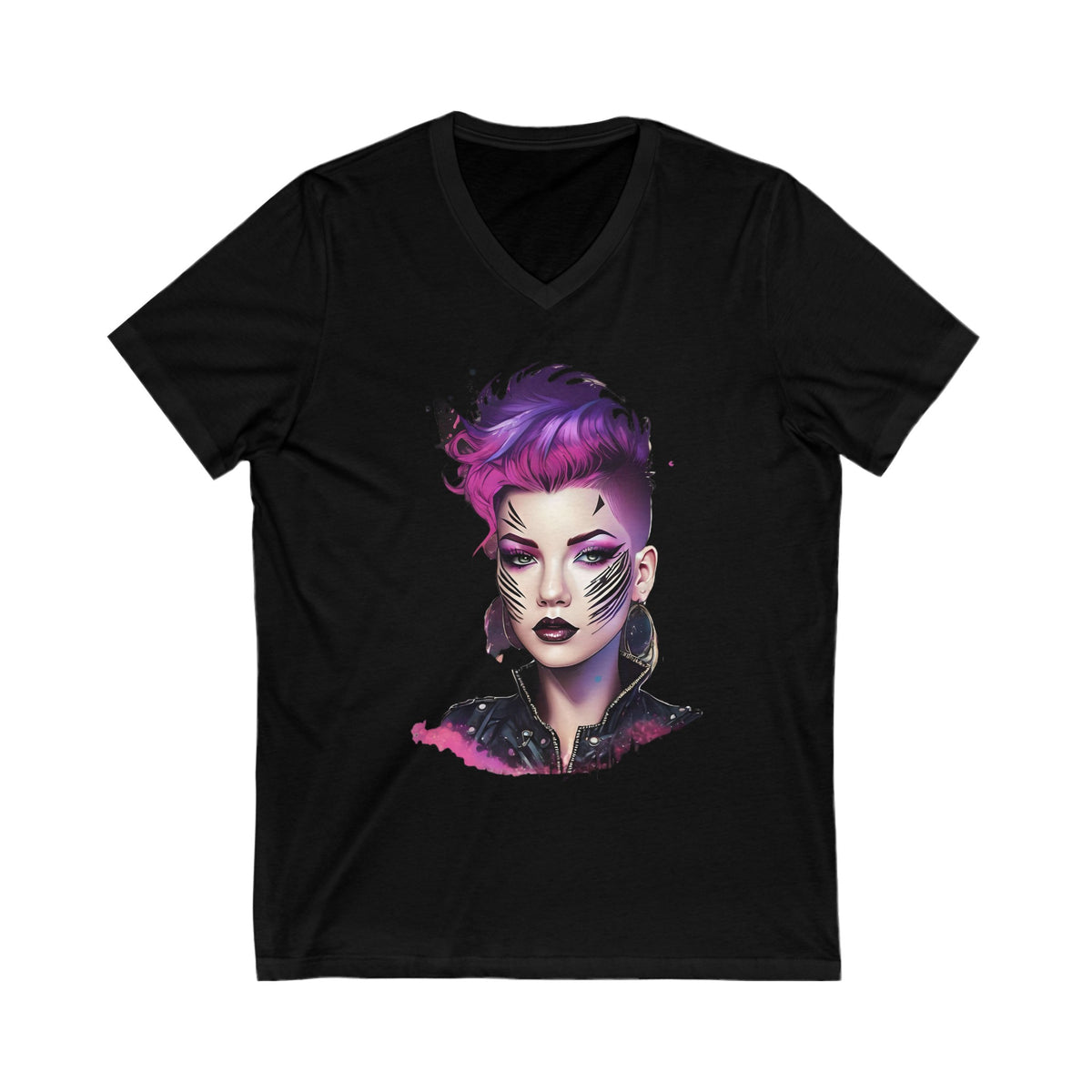 Battlefield Punk Beauty Unisex Jersey Short Sleeve V-Neck Tee