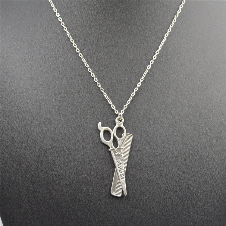 Scissors And Comb Necklace