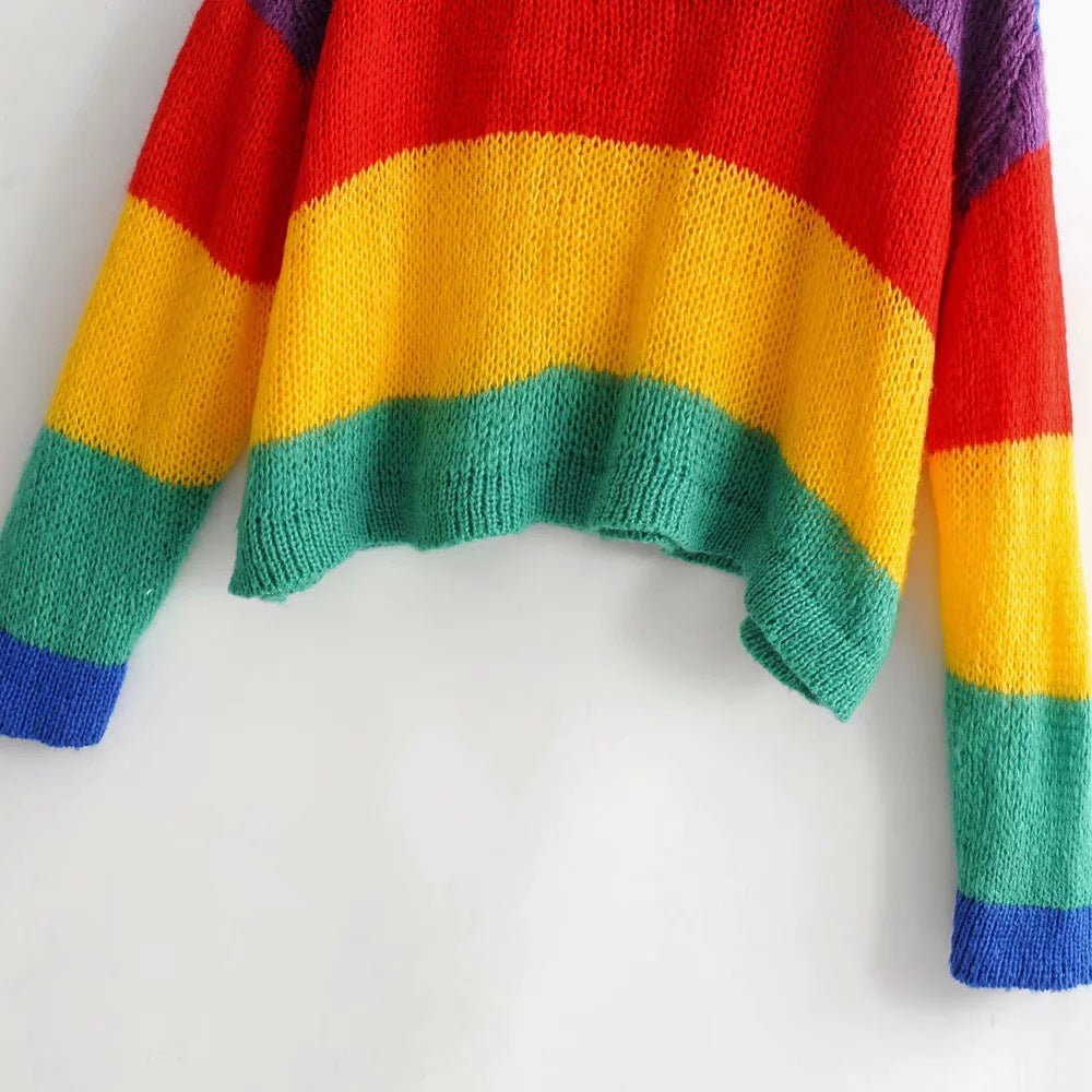 Knitted rainbow sweater