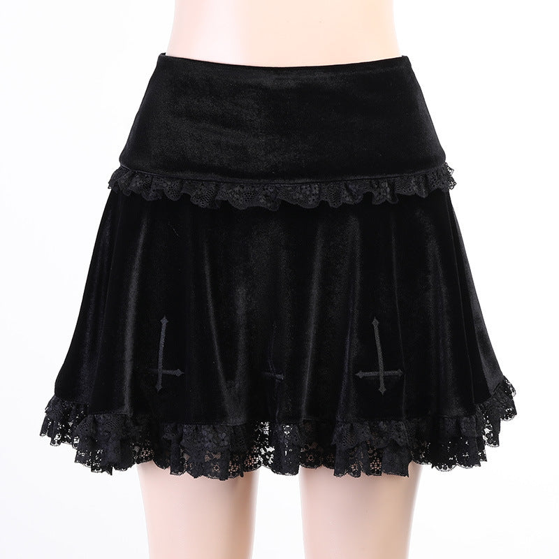 Lace Suede Skirt