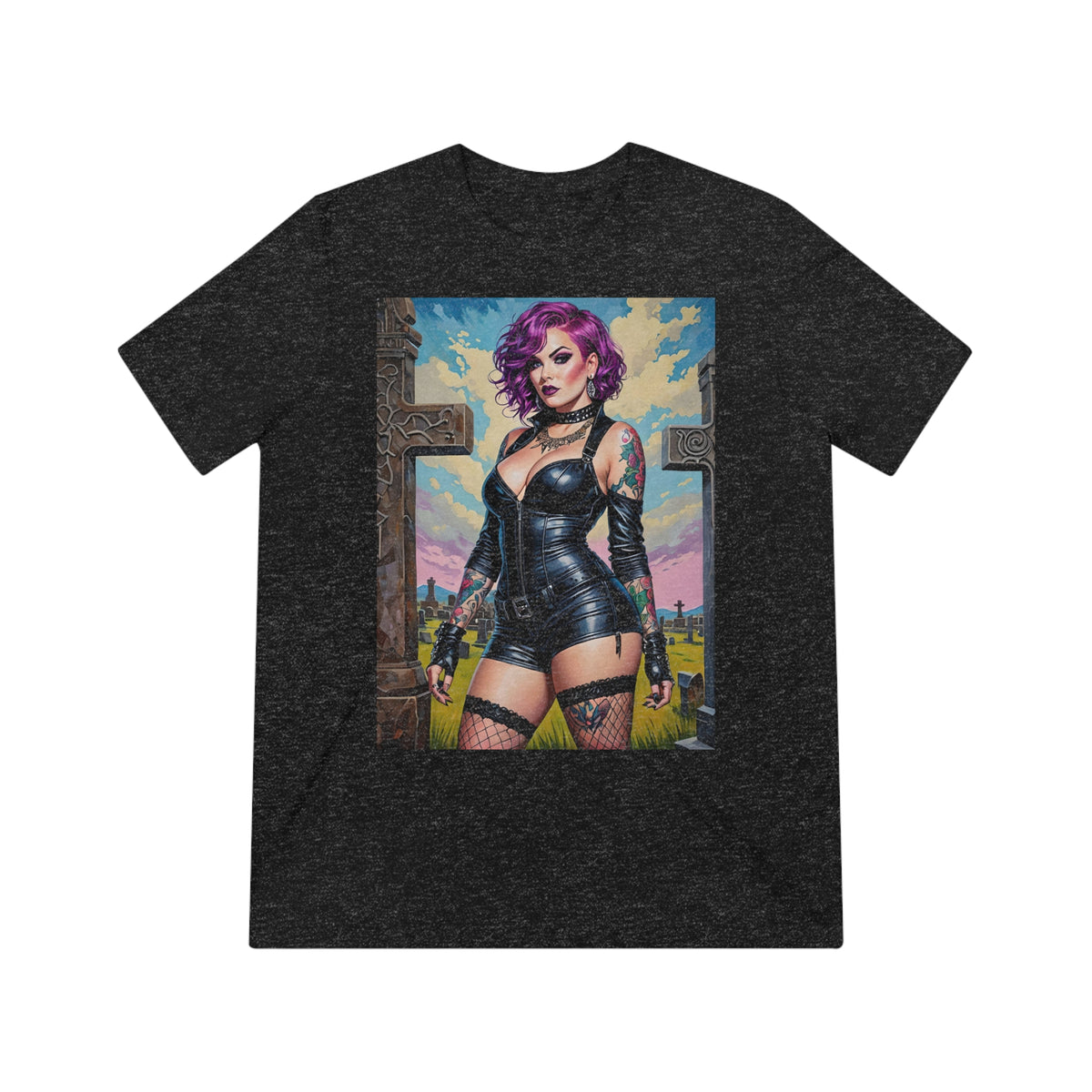 Goth Graveyard Girl Series - Design Eleven - Unisex Triblend Tee