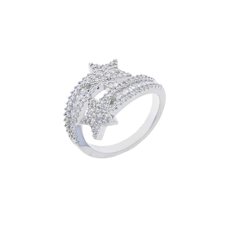 Zircon Wrap Around Star Fashion Ring