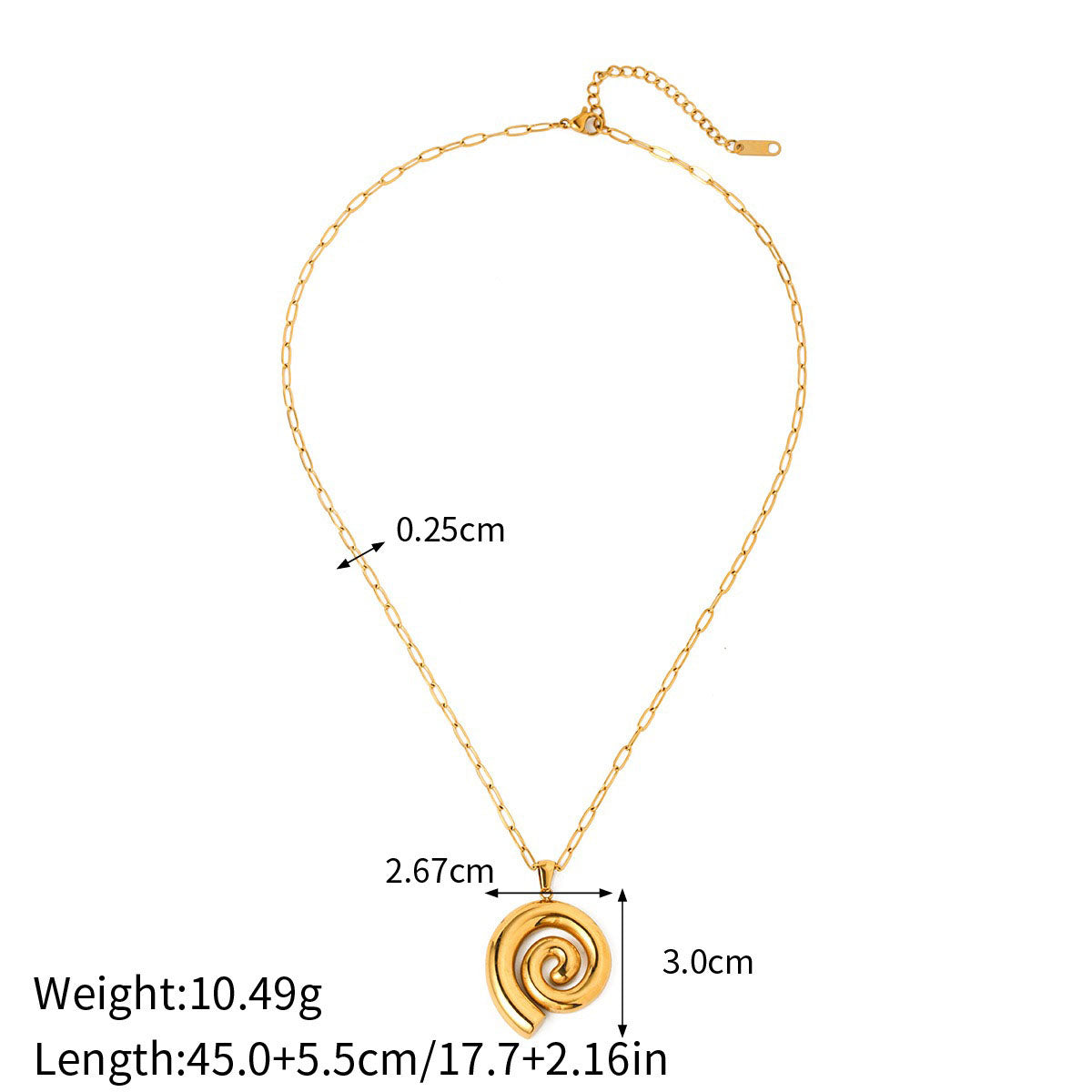 18k gold trendy and fashionable threaded circle design pendant necklace