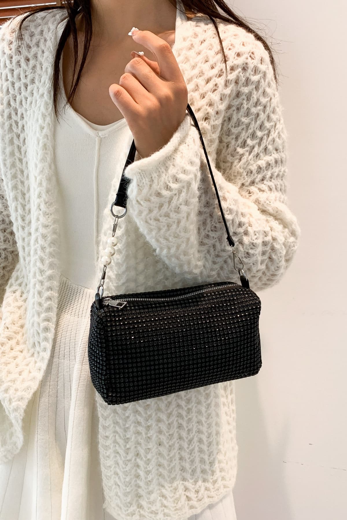 Openwork Crossbody Bag with Removable Strap