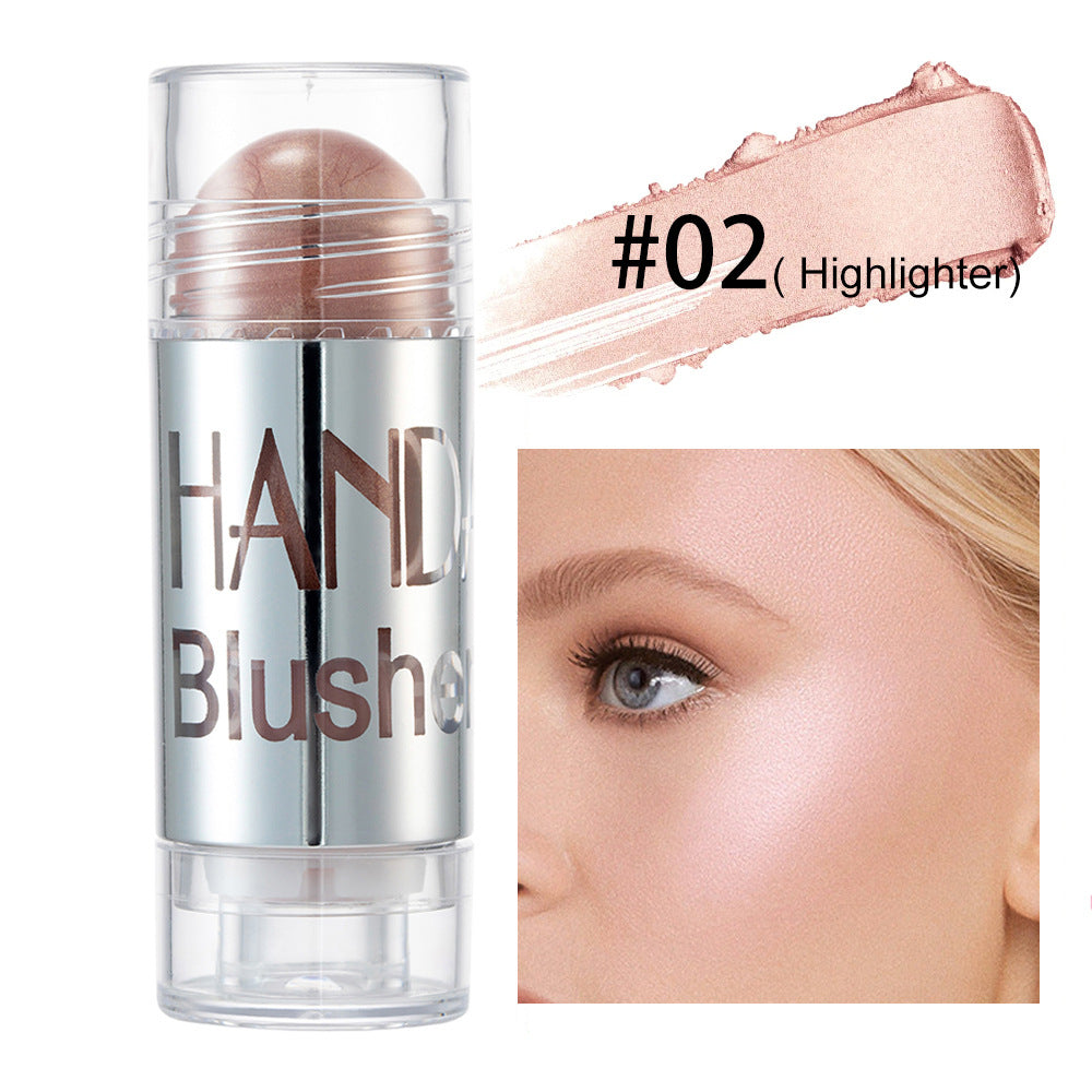 Handaiyan Cheek Blusher Shimmer Blush Stick Highlighter Bronzer Contour Cream Long-lasting Facial Make Up Cosmetics