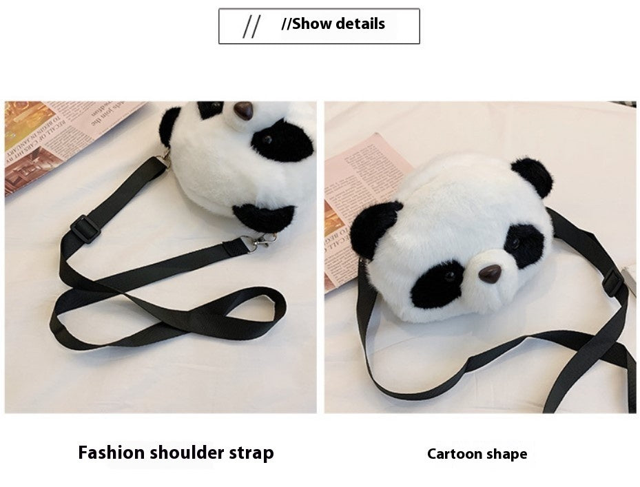 Panda Backpack Plush Phone Holder Shoulder Bag