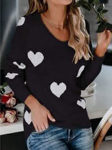 Loose Love V-Neck Knit Shirt H7UVCDL62K