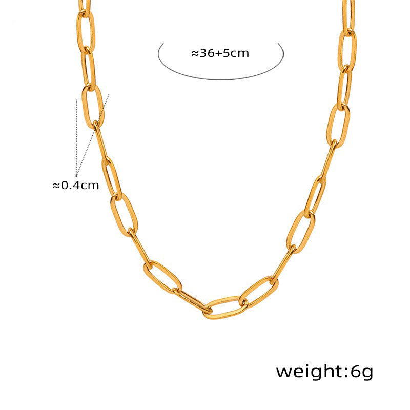 18K gold exquisite and fashionable clavicle chain inlaid with gemstone design light luxury style necklace