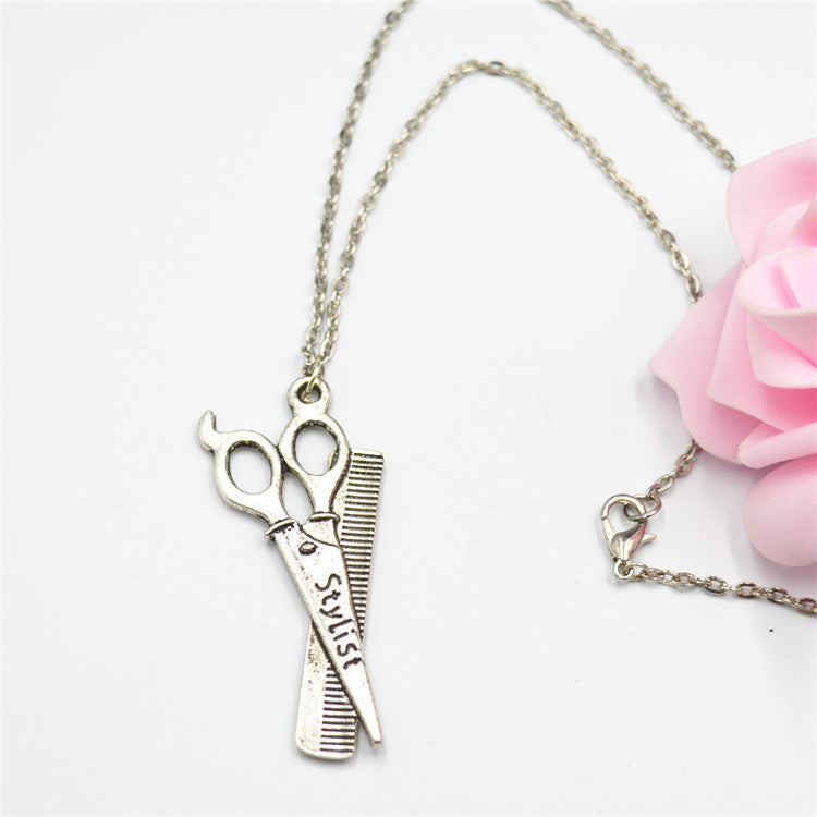 Scissors And Comb Necklace