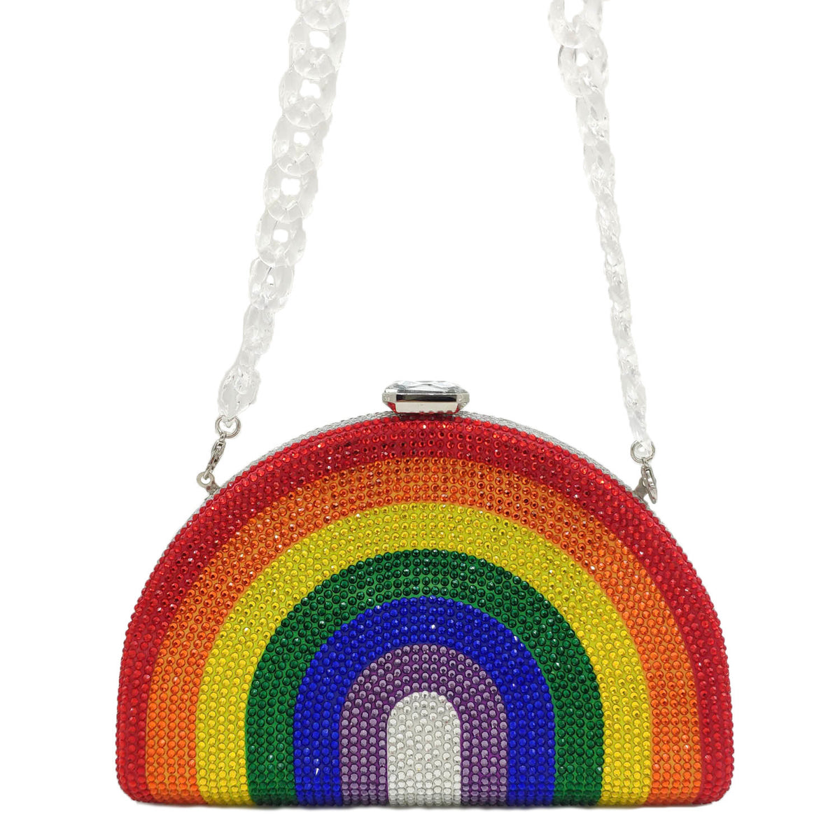 Hot diamond rainbow bag clutch