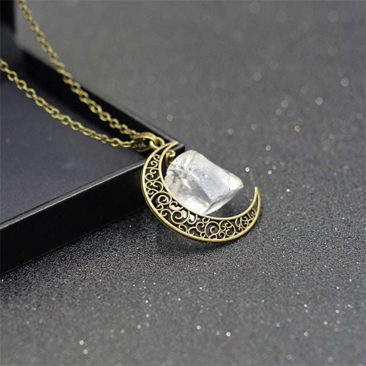 Moon and Natural Stone Magic Is In The Air Pendant Necklace