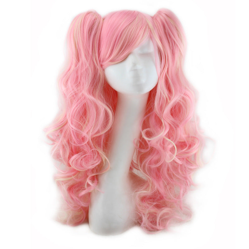 Colorful long curly split dye cosplay wigs