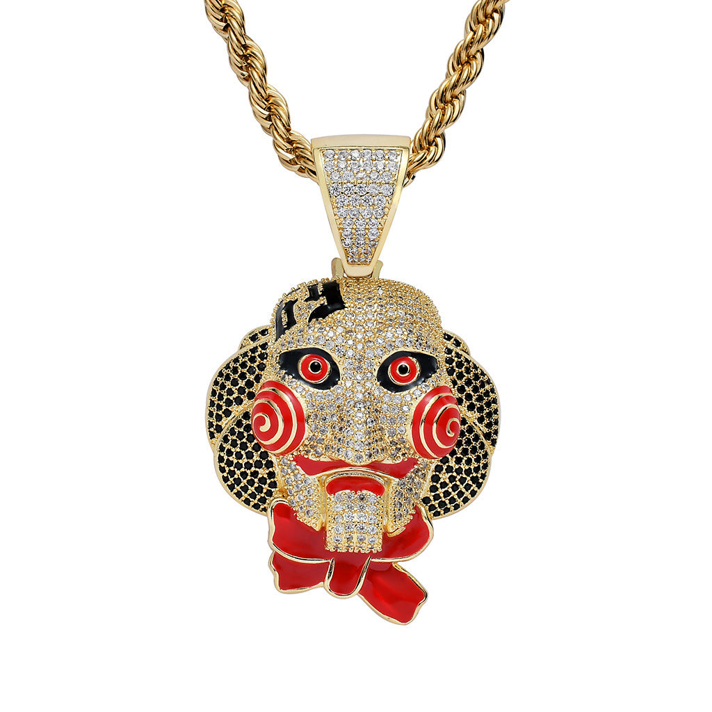 Play A Game Pendant Halloween Cosplay Jewelry Full Zircon Pendant Necklace