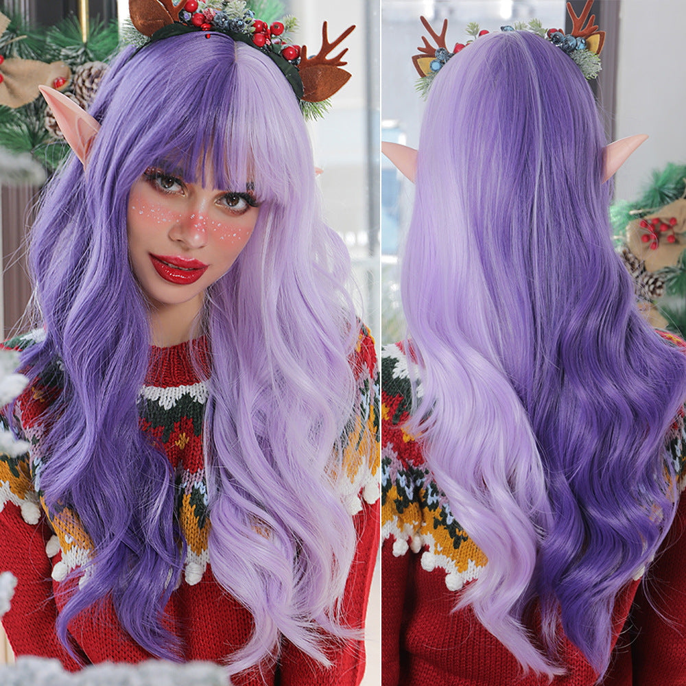 Cosplay Long Wave Split Dye Synthetic Wigs