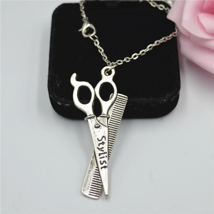 Scissors And Comb Necklace