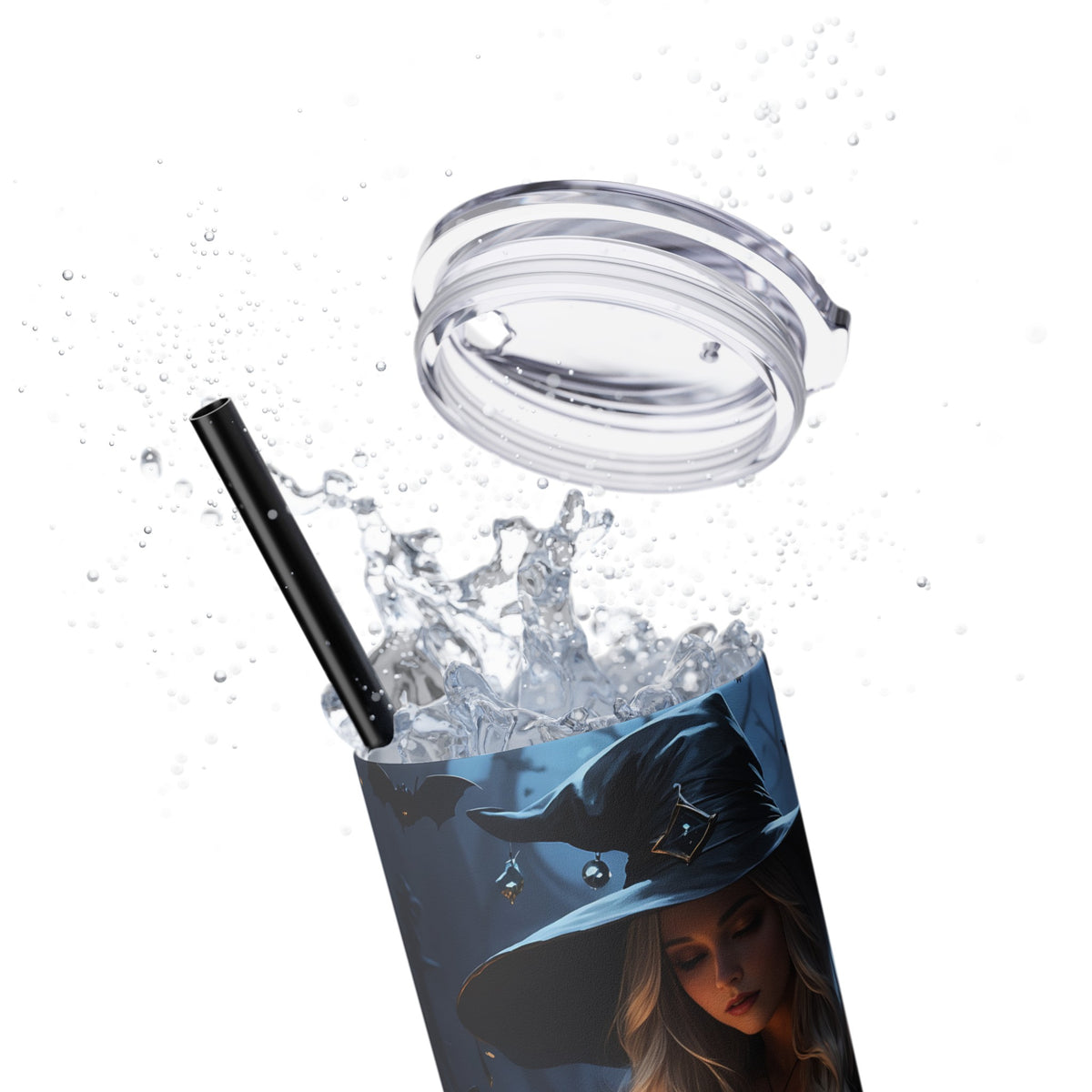 Beautiful Witch Skinny Tumbler with Straw, 20oz