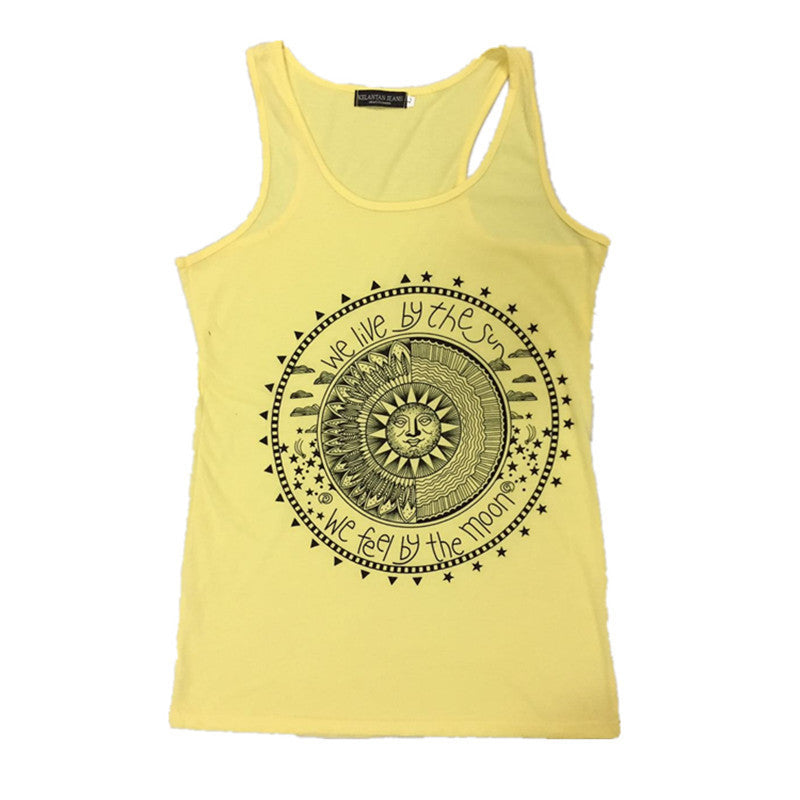 As Above So Below Moon Goddess Witchy Design Graphic Print Tank Top