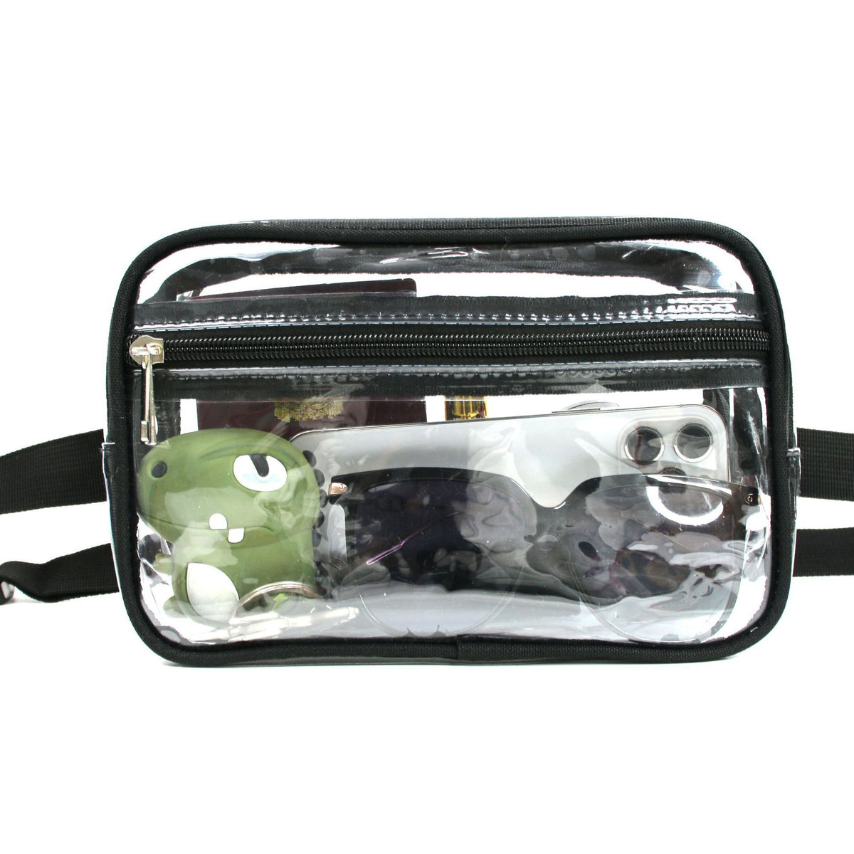 Black Clear PVC Adjustable Strap Crossbody Bag