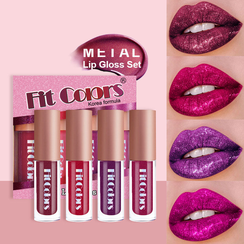 Fit Colors Metallic Non-stick Pearlescent Diamond Sheen Liquid Lipstick