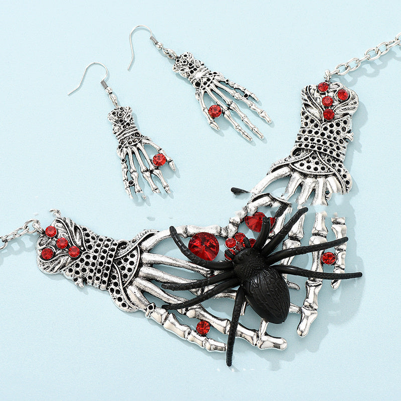 Punk Style Halloween  Soft Rubber Jewelry Necklace And Earrings Sold Separately Or As A Set