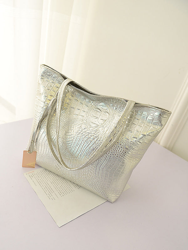 Original Solid Color Shiny Tote Bag