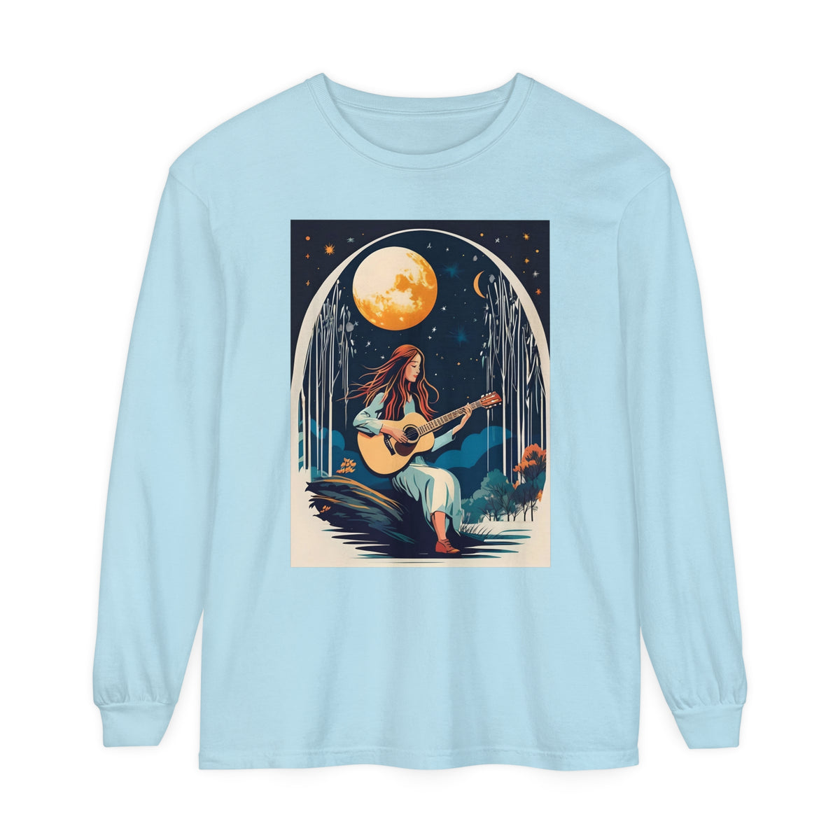 Night Melodies Unisex Garment-dyed Long Sleeve T-Shirt