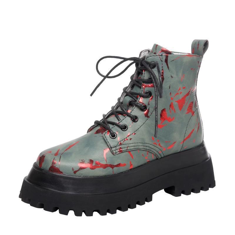 Printed Graphic High Top Festival Fashion Ankle High Boots