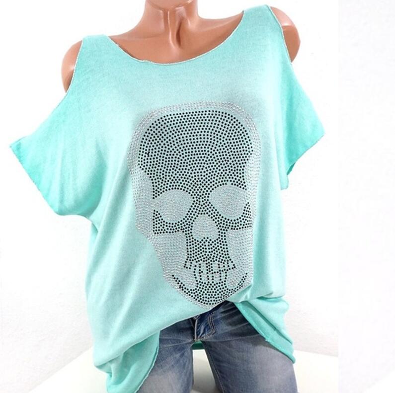 Women Short Sleeve Skull Tops