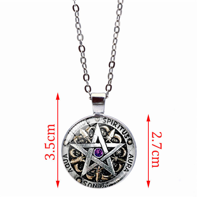 Pentagram Gem Spiritual Locket Look Necklace