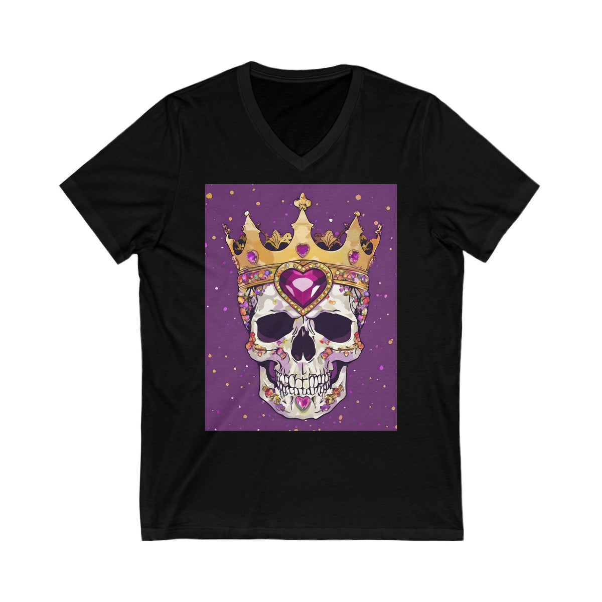 Bejeweled Skull Series 2 Unisex Jersey Short Sleeve V-Neck Tee